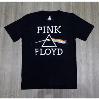 เสื้อยืดโอเวอร์ไซส์T-shirt Band Music Pink Floyd Logo Distress qfhGS-3XL