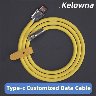 【พร้อมส่ง】Kelowna สายชาร์จโทรศัพท์มือถือ ซิลิโคนเหลว 6a Type C ชาร์จเร็ว สําหรับ Android