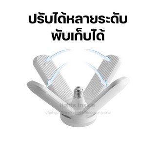 ภาพขนาดย่อของภาพหน้าปกสินค้าหลอดไฟ LED หลอดไฟทรงใบพัด 4+1 ใบ พับเก็บได้ ประหยัดไฟ Fan Blade LED Bulb 85W (ไฟสีขาว) จากร้าน lightsinside บน Shopee