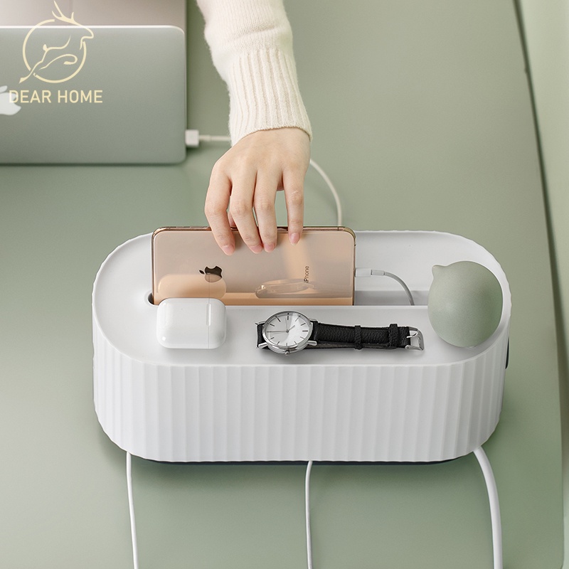 Dear Home กล่องเก็บสายไฟ ที่เก็บปลั๊กไฟ กล่องเก็บอุปกรณ์ชาร์จมือถือ ...