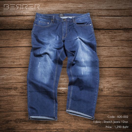 berrer-เสื้อผ้าผู้ชายอ้วน-กางเกงขายีนส์ขายาว-ผ้าฟอก-สีซีด