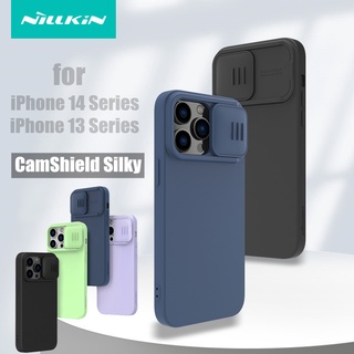 NILLKIN เคส iPhone 14 13 Plus Pro Max รุ่น CamShield Silky Sillicone PC Phone Back Cover case