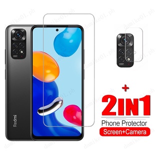 ฟิล์มกระจกนิรภัย กันรอยหน้าจอ เลนส์กล้อง 2 in 1 สําหรับ Xiaomi Redmi Note 11 Redmi Note 10 9 11 Pro + 11s 5G 10s 9s 10A 10C 9C