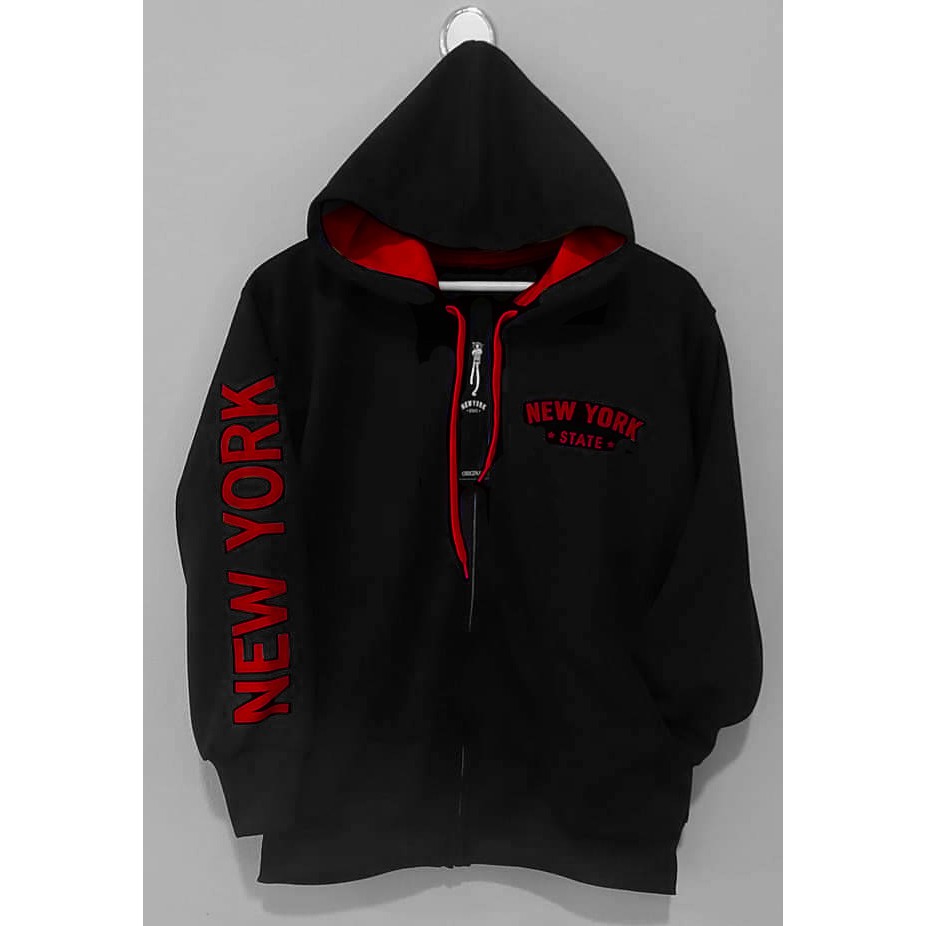 เสื้อฮู้ดแขนยาว เสื้อแขนยาว NEW YORK ของแท้(สกีนแขน) รุ่น A สีกากี เทาเข้ม ดำ กรม เขียว แดง ชมพู ม่วง