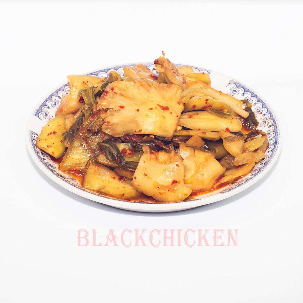 blackchicken602-ผักกาดดอง-ผักกาดดองปรุงรส-ผักกาดดองยูนนาน-สูตรต้นตำรับจีนยูนนาน-บรรจุ-300-กรัม