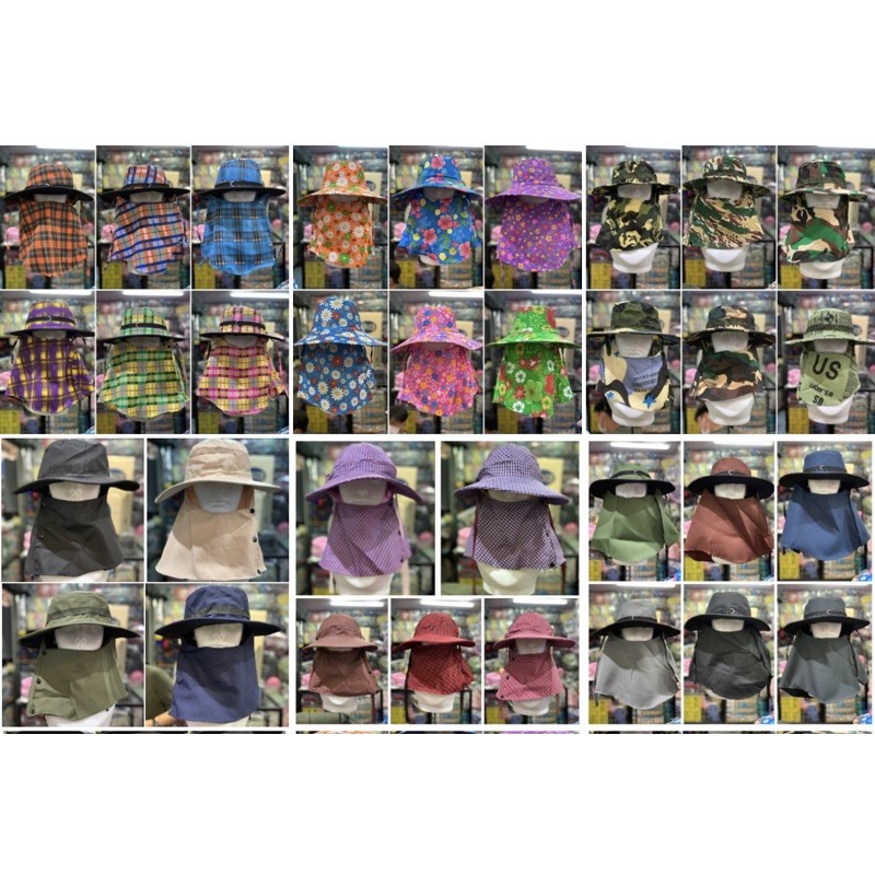 ภาพหน้าปกสินค้าหมวกกันแดด หมวกคลุมหน้า หมวกทำไร่ ทำนา ทำสวน ราคาถูก จากร้าน wassanasocks บน Shopee