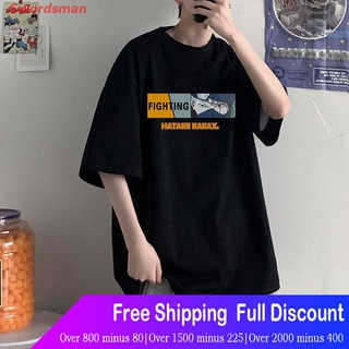 เสื้อยืดกีฬา Anime T-shirt¤เสื้อยืดแขนสั้น Naruto Kakashi ชายมัธยมต้นฤดูร้อนหลวมผ้าฝ้ายครึ่งแขนบวกปุ๋ยเพื่อเพิ่มกระแสน้ำ