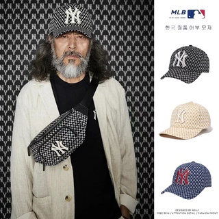 HOT MLB Hats ny Korean Hats ซื้อหมวกเบสบอลของแท้ หมวกเบสบอลปักลาย MIB ของแท้ 100% จัดส่ง 24 ชั่วโมง