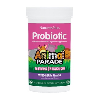 NaturesPlus Animal Parade Probiotic Mixed Berry Children s Digestion Supplement Supports Gut Health &amp; Immune Function