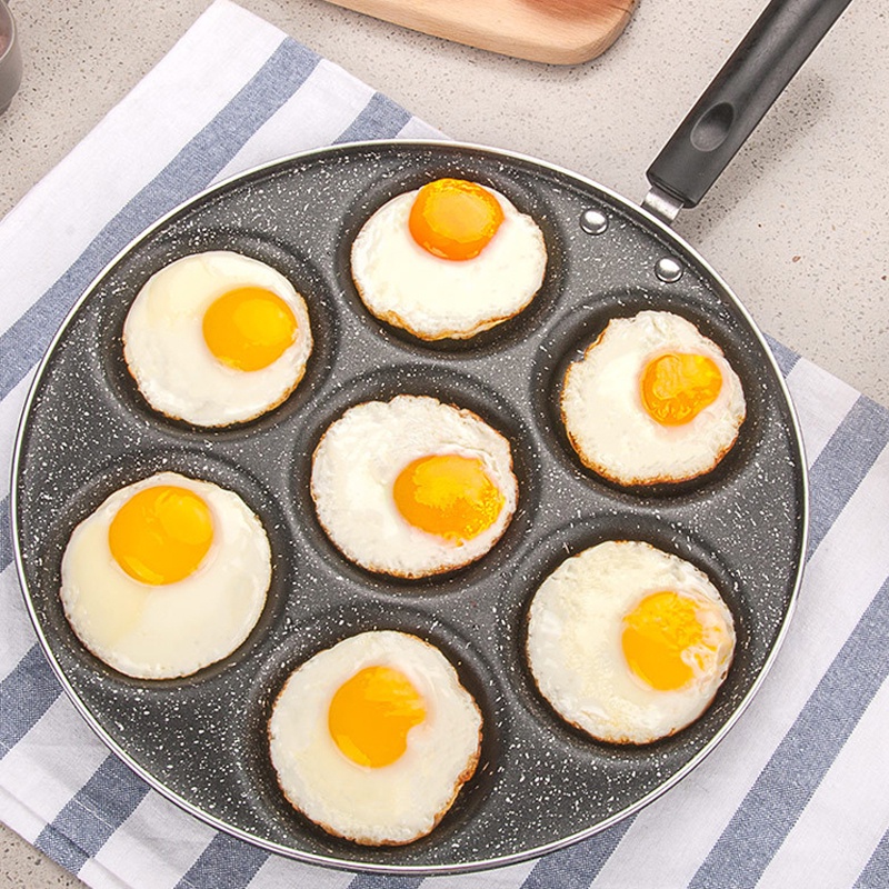 7-hole-frying-pot-thickened-omelet-pan-non-stick-egg-pancake-steak-pan-creative-non-stick-no-oil-smoke-cooking-egg-ham