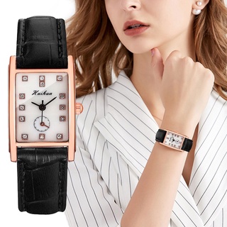 ภาพหน้าปกสินค้าLuxury Women Rectangle Diamond Watches Casual Ladies Leather Quartz Wrist Watches ที่เกี่ยวข้อง