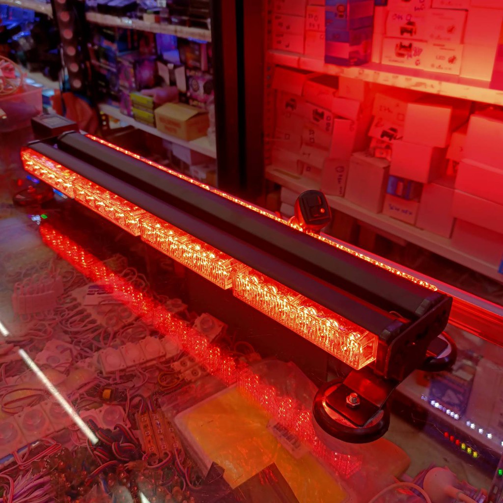 ภาพหน้าปกสินค้าไฟ LED ไฟไซเรน แดง-แดง ไฟฉุกเฉิน ไฟกู้ภัย ไฟซเรนติดหลังคา 60cm 4ท่อน 2หน้า ไม่มีข้าง 3W 12V พร้อมขาแม่เหล็ก