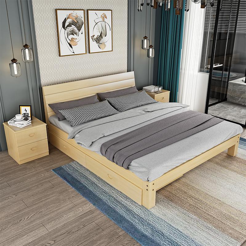 baierdi-mall-bed-เตียงไม้เนื้อแข็ง-เตียงคู่-เตียงเด็ก-เตียงผู้ใหญ่-เตียงเดี่ยว-เตียงไม้สนที่เรียบง่ายหรูหรา-เตียงนอนไม้