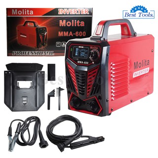 MOLITA ตู้เชื่อม Inverter รุ่นใหญ่ MMA-600 (รุ่นใหม่ล่าสุด จอ LCD ปรับได้6ระดับ รองรับงานหนัก) ฟรี! สายเชื่อมยาวพิเศษ10