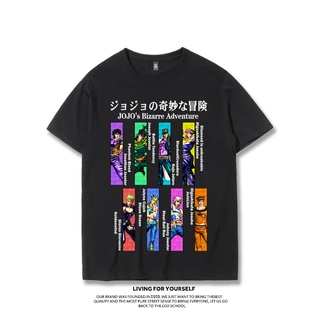 เสื้อยืดโอเวอร์ไซส์Jojo s Bizarre Adventure เสื้อยืด Kujo Jotaro Xu Lun อะนิเมะอุปกรณ์ต่อพ่วง Co-branded เสื้อผ้าหลวมแขน