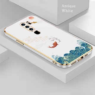 D128 รูปแบบ เคส OPPO A9 A5 2020 A11X A11 A92 F11 Pro Phone Case 2022 New DIY Thin pop it Casing เคส สีชมพู หรูหรา หนัง เคสโทรศัพท์ ของผู้ชาย สีดำ ขอบเหลี่ยม น่ารัก แฟชั่น เคสนุ่ม กันกระแทก