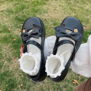 🔥 รองเท้าส้นเตี้ยสตรีหัวกลมญี่ปุ่นน่ารักหญิง 2021 ต้นฤดูใบไม้ผลิเกาหลีย้อนยุครองเท้าหนังขนาดเล็กสไตล์อังกฤษแมรี่เจน