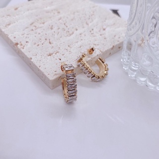 ต่างหูไทเทเนียม 18K gold&amp; silver ไม่ลอกไม่ดำ Nickel free