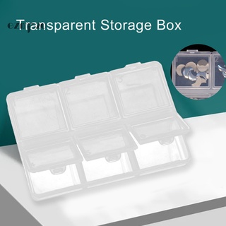 【AG】Transparent Storage Box 6 Grids Multipurpose Adjustable Jewelry Beads Nail Art Tip Storage Case for Manicure Orname