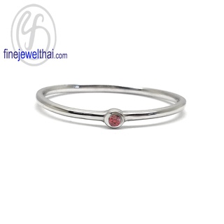 Finejewelthai-แหวนทับทิม-ทับทิม-แหวนพลอย-แหวนเงินแท้-พลอยประจำเดือนเกิด-Ruby-Silver-Ring-Birthstone-R1362rb