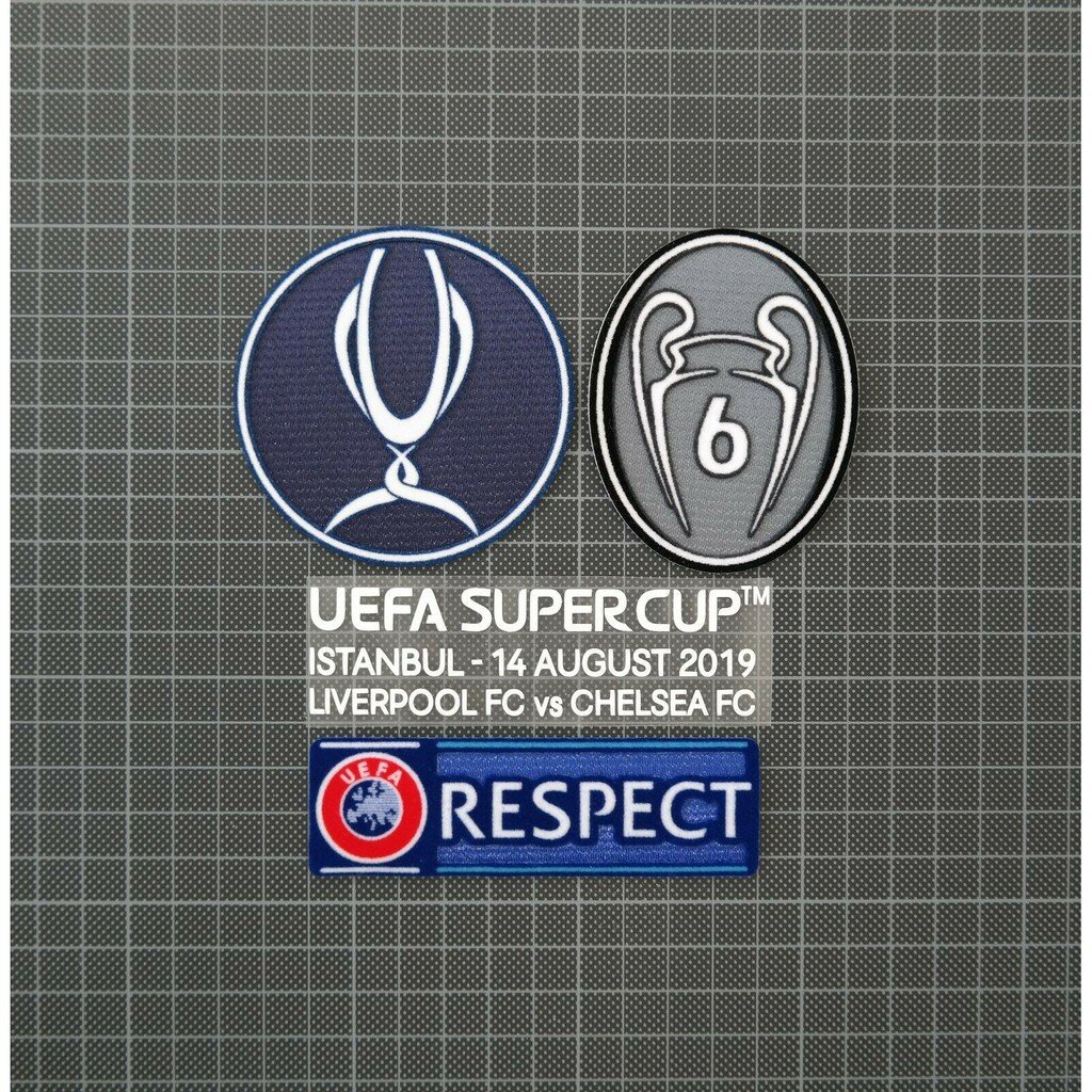 อาร์ม-กำมะหยี่-แมทดีเทล-patch-uefa-super-cup-final-2019-6-times-winners-amp-respect-sleeve-patches-badges