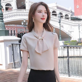 [Fashion Recommendation] เสื้อเชิ้ต คอวี ผ้าชีฟอง ประดับโบว์ ระดับไฮเอนด์ ระดับมืออาชีพ แฟชั่นฤดูร้อน สําหรับผู้หญิง 2022