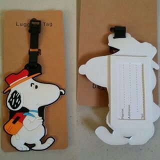 (Luggage Tag )Tagging ป้ายชื่อ ติดกระเป๋านักเรียน กระเป๋าเดินทาง ซีรีโคน ลาย สนู๊ปปี้ (SNoopy)