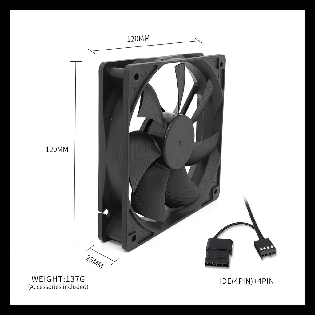 faster-พัดลมคอม-พัดลมเคส-ลมแรงๆ-ความเร็ว-3000rpm-12cm-120mm-หัว-molex-4pin