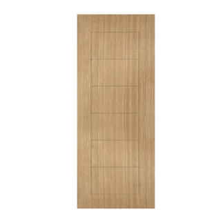 HOLZTUR ประตูปิดผิวพีวีซี บานทึบทำร่อง PVC-P30-1 80x200ซม. BROWN OAK