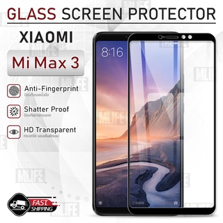 MLIFE - กระจก 9D เต็มจอ Xiaomi Mi Max 3 ฟิล์มกระจก กาวเต็มจอ ฟิล์มกระจกนิรภัย ฟิล์มกันรอย กระจก เคส Tempered Glass
