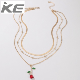 Rose Multi-Layered Necklace Jewelry Layered Clavicle Chain for girls for women low price