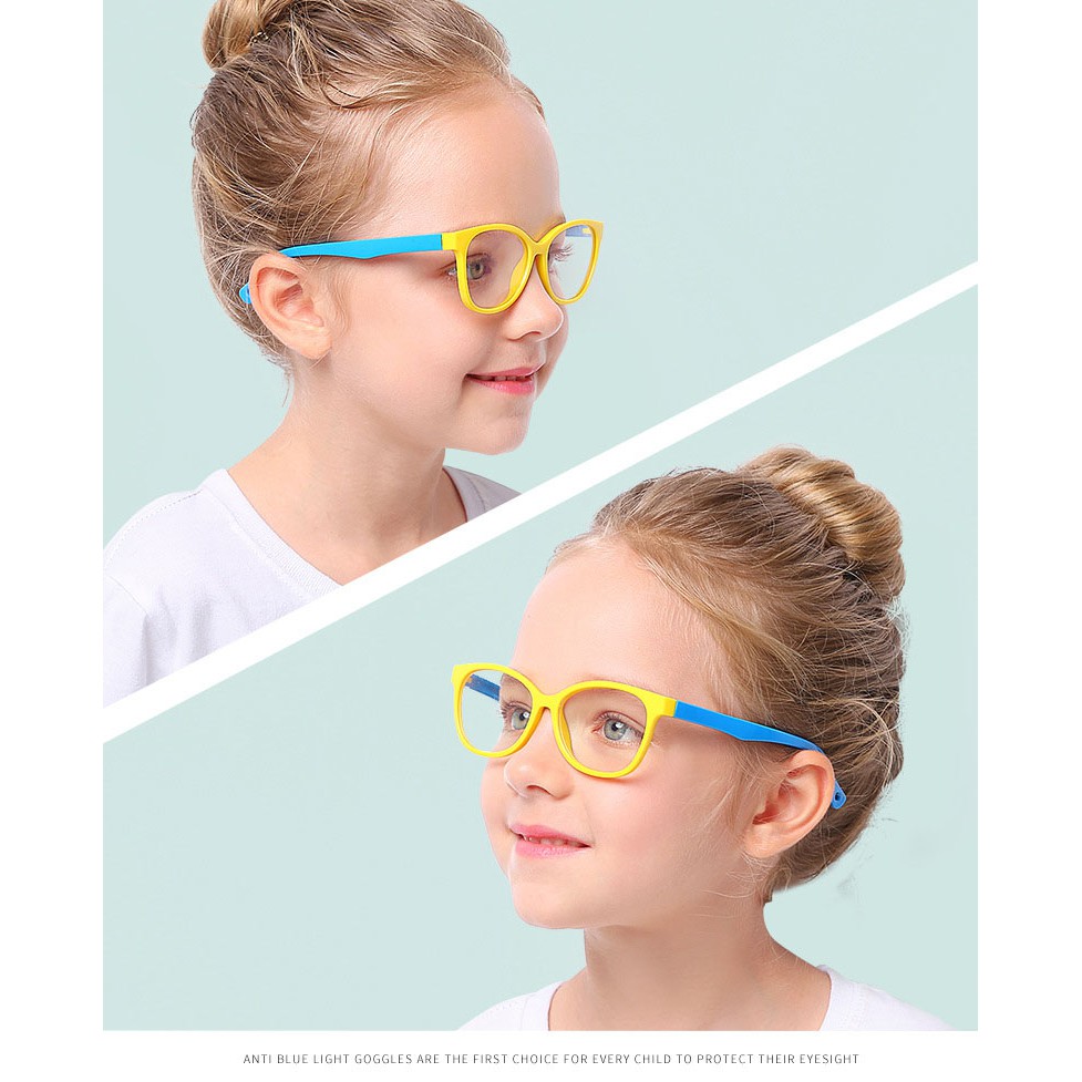 พร้อมส่ง-แว่นตากรองแสงสีฟ้าเด็ก-ทรงเหลี่ยม-anti-blue-light-glasses