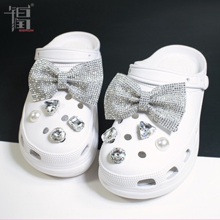 Crocs Jibbitz โบว์ผูกรองเท้า DIY