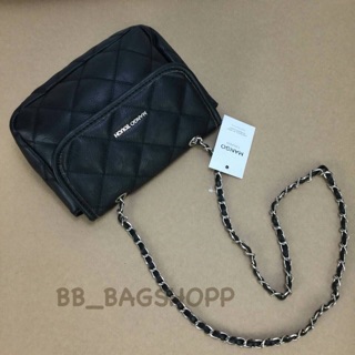 Mango : QUILTED MINI CROSS-BODY BAG สีดำ (outlet)