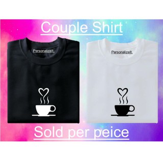 Personalize it Couple shirts coffee lover Sold per piece minimalist initial tees trendy