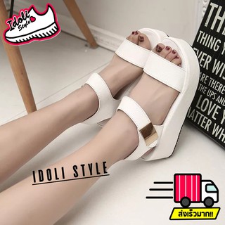 ภาพขนาดย่อของภาพหน้าปกสินค้าIdoli Style รองเท้าส้นสูง แบบตึก สายรัดข้อเท้า สไตล์เกาหลี จากร้าน idolistyle บน Shopee