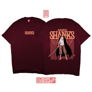 เสื้อยืดผ้าฝ้ายพิมพ์ลายT-shirt AKAGAMI NO SHANKS ONE PIECE YONKOU PIRATES Japanese ANIME MANGA T-Shirt DJA CLOTH