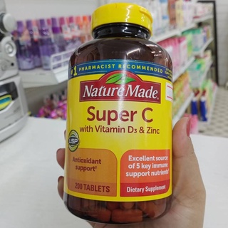 พร้อมส่ง Nature Made Super C with vitamin d3 &amp; zinc 200 tablets