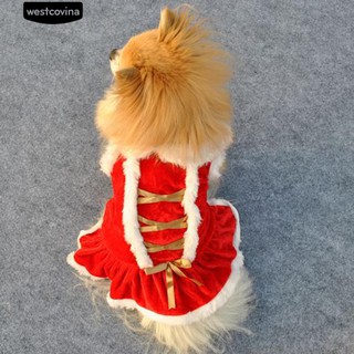 สินค้า ลูกสุนัขสีแดงเครื่องแต่งกายคริสต์มาสฤดูหนาวเครื่องแต่งกายอบอุ่นฤดูหนาว Xmas เสื้อผ้าสุนัข