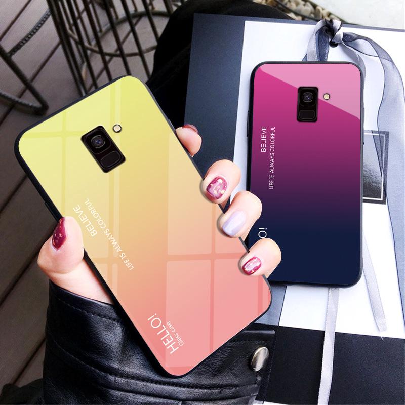 เคสสำหรับ Samsung Galaxy J4 J6 J8 2018 Case เคสหรูหราไล่โทนสี