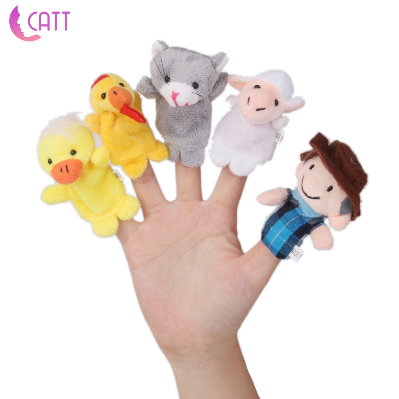 catt-หุ่นมือตุ๊กตาสัตว์การ์ตูนสัตว์ของเล่นสําหรับเด็ก-10ชิ้น