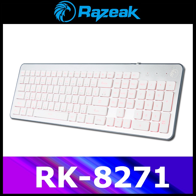 RAZEAK RK8271 คีย์บอร์ดเกมมิ่ง Keyboard gaming LED 3 สี ปุ่ม Chocolate ...