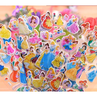 Sticker3D ลายเจ้าหญิงน่ารัก สติ๊กเกอร์นูน สติ๊กเกอร์เจ้าหญิง สติ๊กเกอร์ลายการ์ตูน สติ๊กเกอร์ลายการ์ตูนสำหรับเด็กหญิง