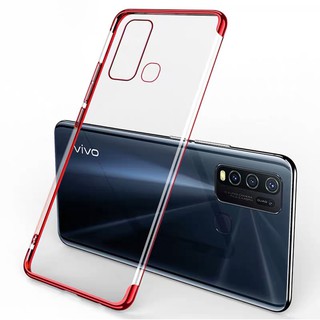 Case Vivo Y50 เคสวีโว่ เคสนิ่ม ขอบสีหลังใส เคสกันกระแทก สวยและบาง TPU CASE เคสซีลีโคน สินค้าใหม่ VIVO Y50 ส่งจากไทย