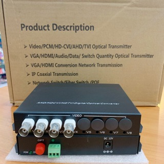 Media Optical Converter 1.3 MP 4 / 8 CH 4ระบบ สายไฟเบอร์ 1Core หัว FC  รองรับระบบ AHD/HD-CVI/HDTVI/Analog รับส่งสัญญาณ