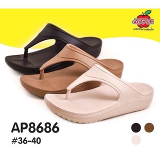 สินค้า RED APPLE [AP8686 AP8818 🆕#1ในไทย] รองเท้าแตะหูหนีบผู้หญิง พื้นสูง หูหนีบ 3 สาย Vintage Flip-Flop 8686 8818