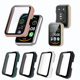 Pc เคส + กระจก สําหรับ OPPO Watch ฟรี กันชน กระจกนิรภัย ป้องกันหน้าจอ สําหรับ Huawei Watch Fit ใหม่ เคสสมาร์ทวอทช์ อุปกรณ์เสริม