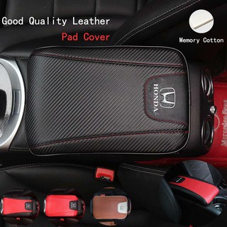 ◈๑luxury / Memory Cotton Leather Car Center Console Armrest Cushion Mat Soft Pad Cover For Honda City HRV BRV JAZZ CRV ACCORD CIVIC (HS-03)
