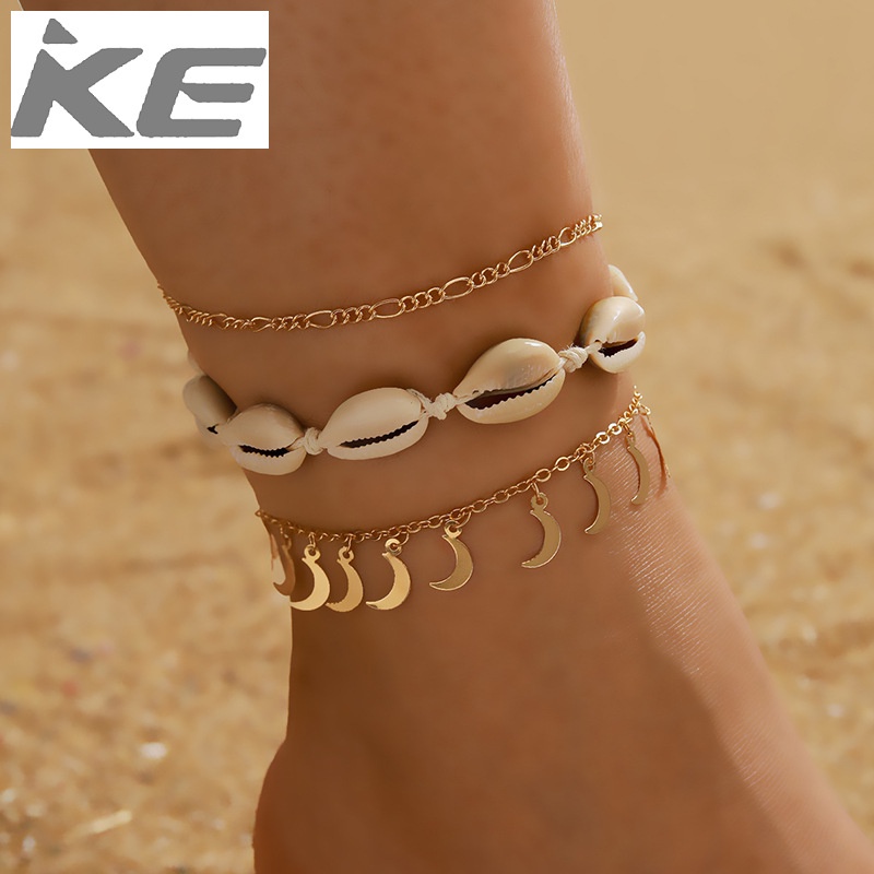 creative-butterfly-shell-anklet-womens-simple-moon-disc-pendant-multi-piece-set-for-girls-fo