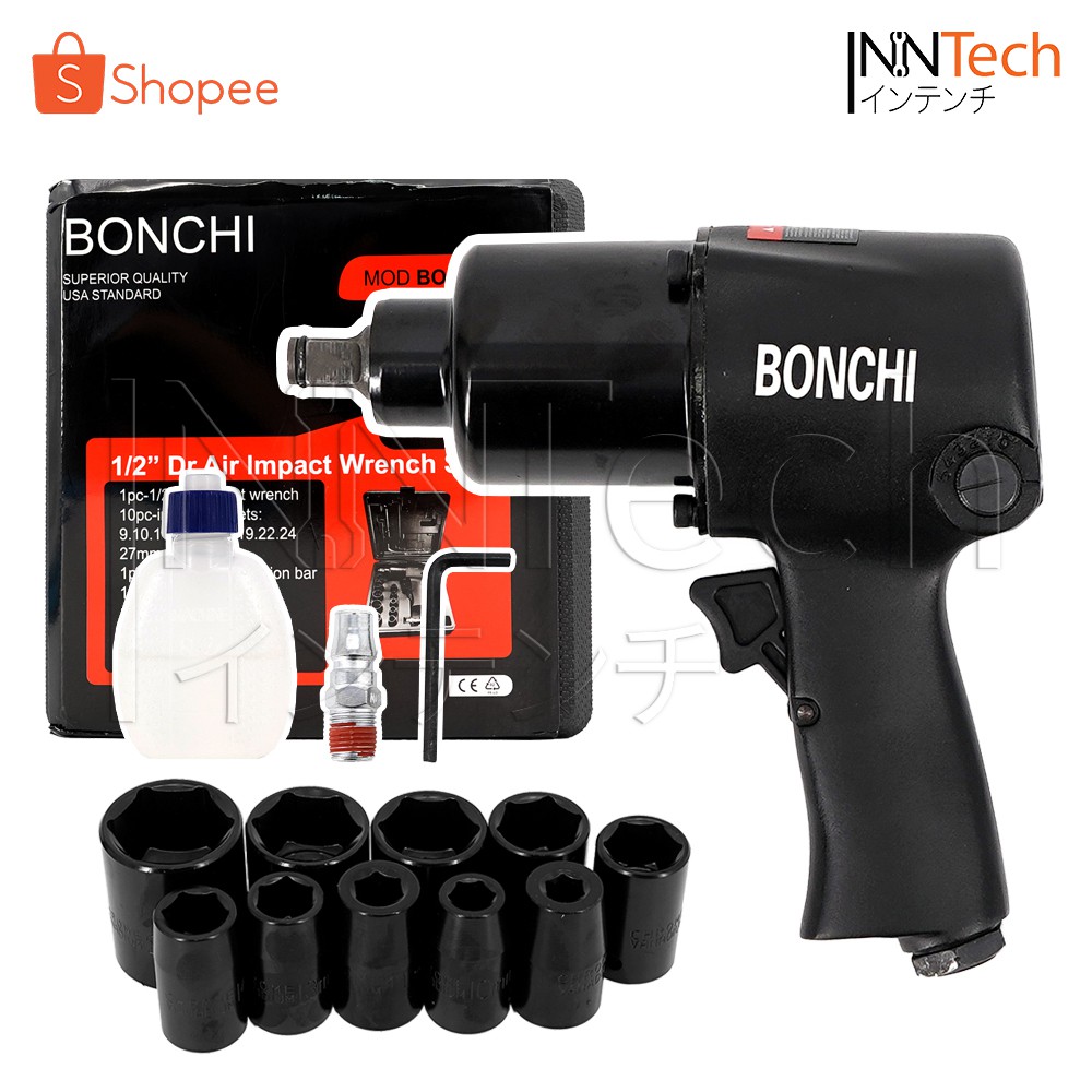BONCHI บล็อกลม 1/2 นิ้ว (4 หุน) พร้อมลูกบล็อก 10 ชิ้น รุ่น BC-101 ...